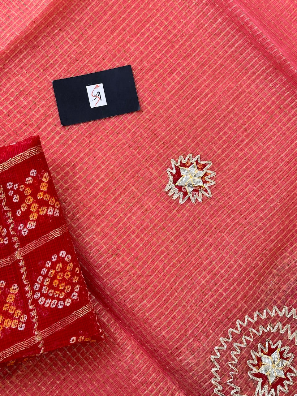 Jaipuri Gota Patti Embroidered Kota Cotton Doria Saree