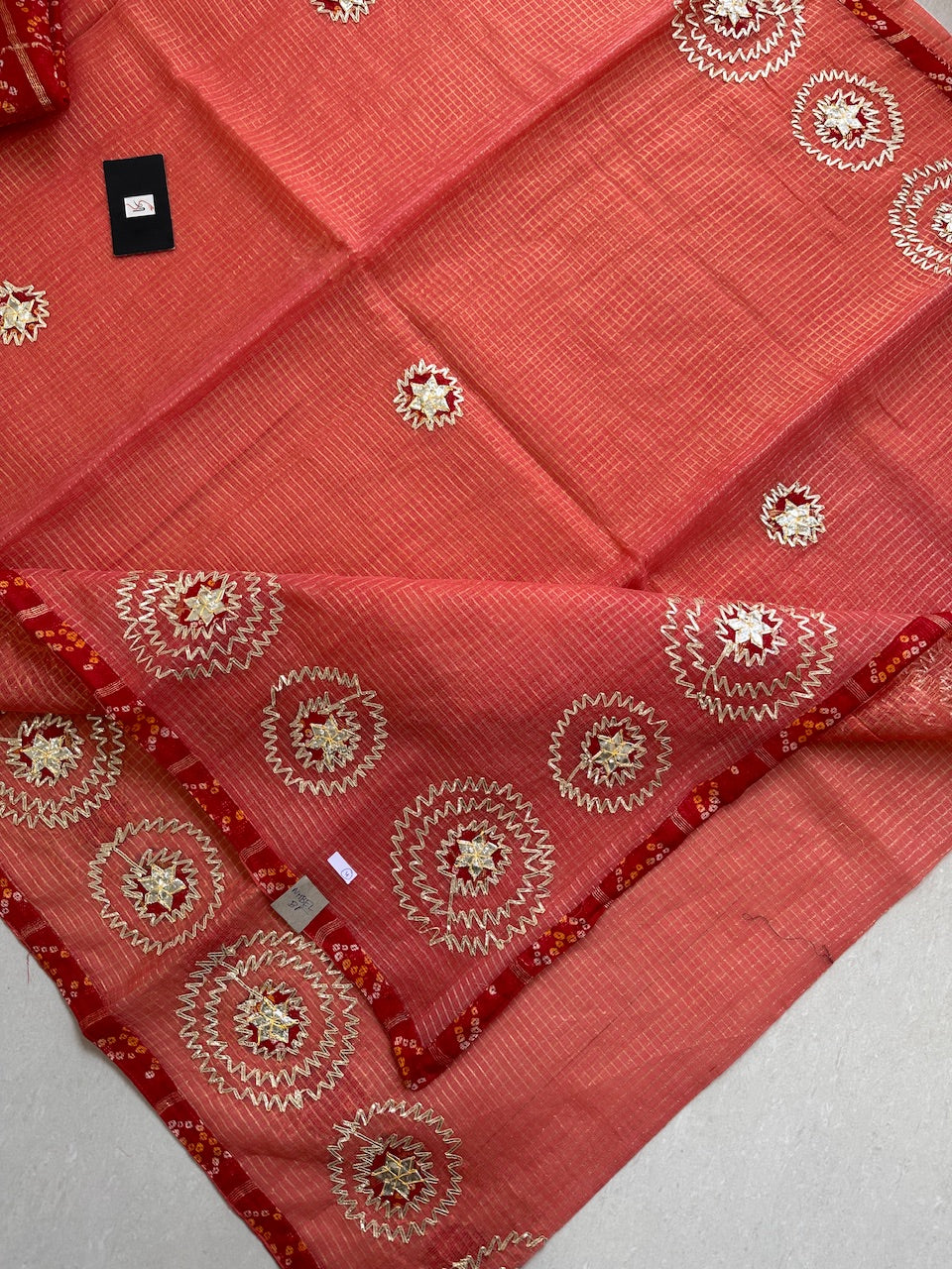 Jaipuri Gota Patti Embroidered Kota Cotton Doria Saree