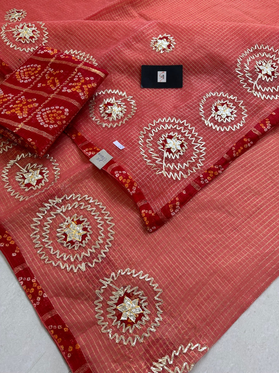 Jaipuri Gota Patti Embroidered Kota Cotton Doria Saree