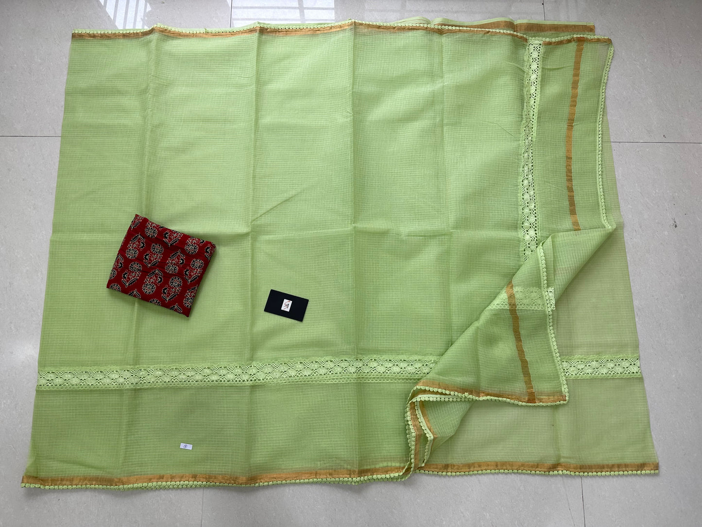 Pure Single Dyed Kota Cotton Doria Saree