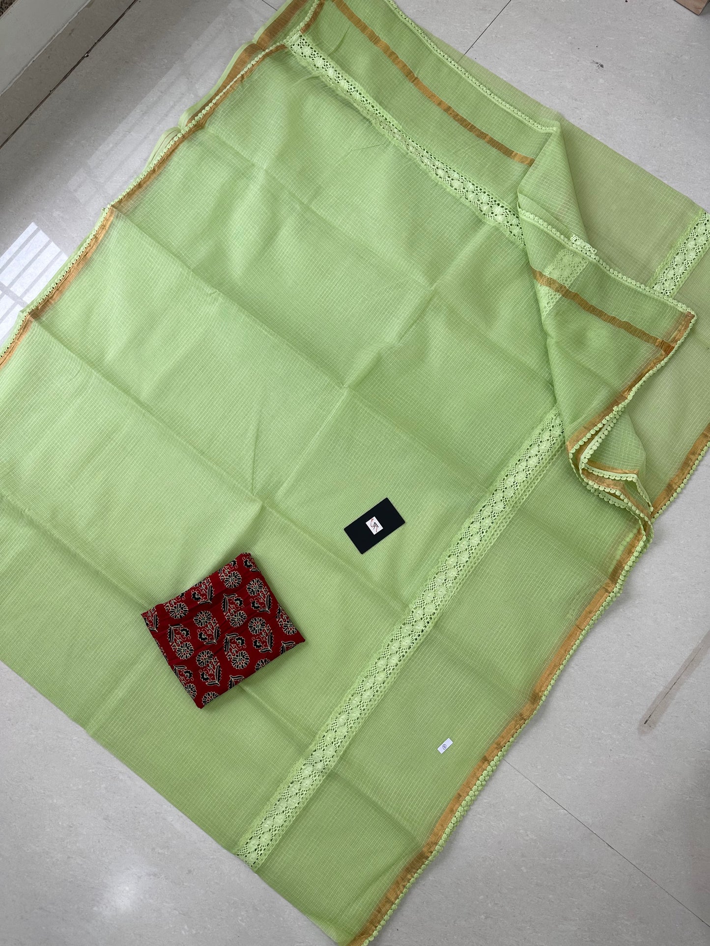 Pure Single Dyed Kota Cotton Doria Saree