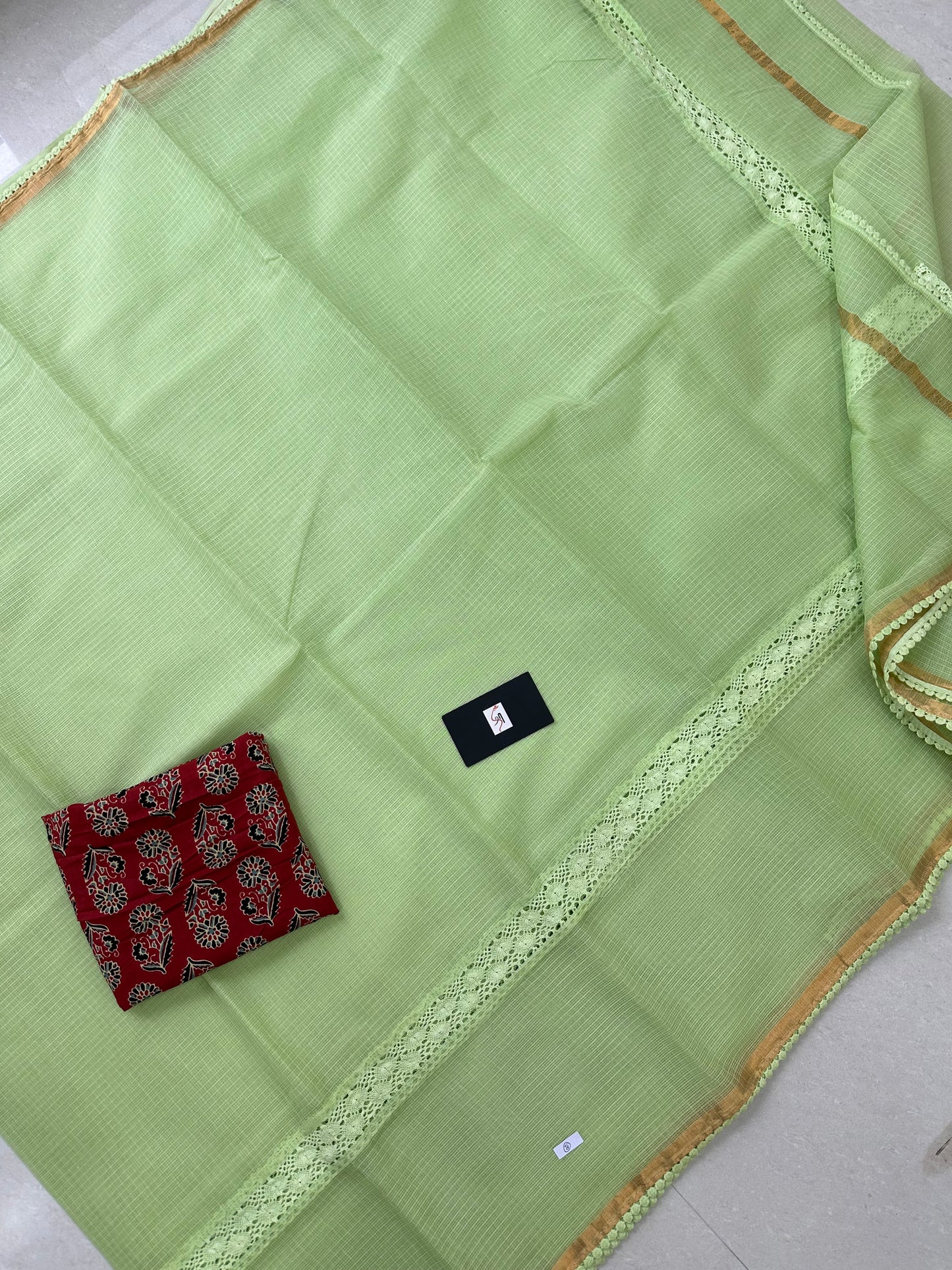 Pure Single Dyed Kota Cotton Doria Saree