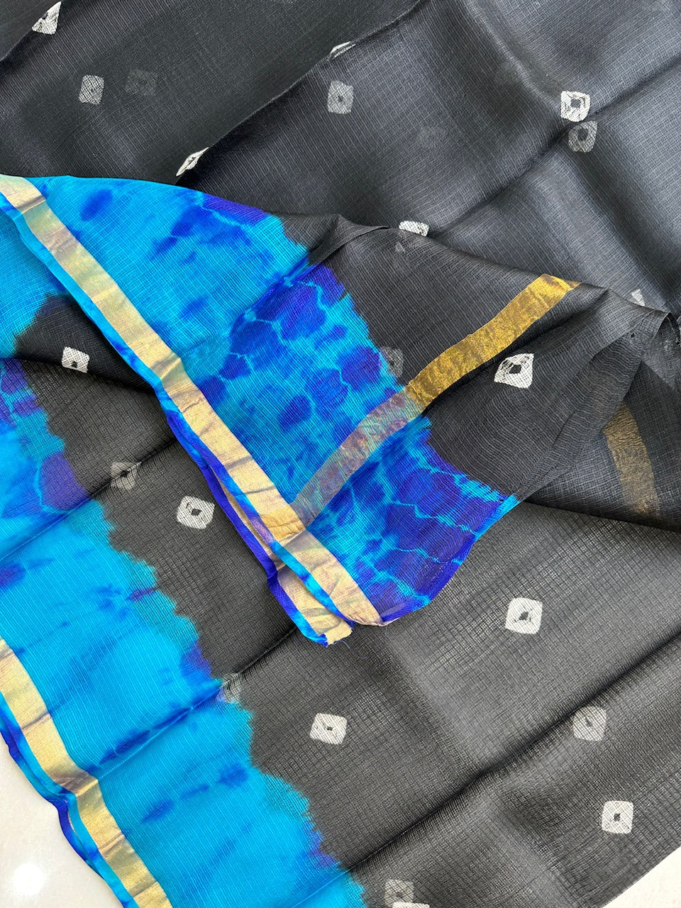 Pure Hand Tye N Dye Kota Silk Saree