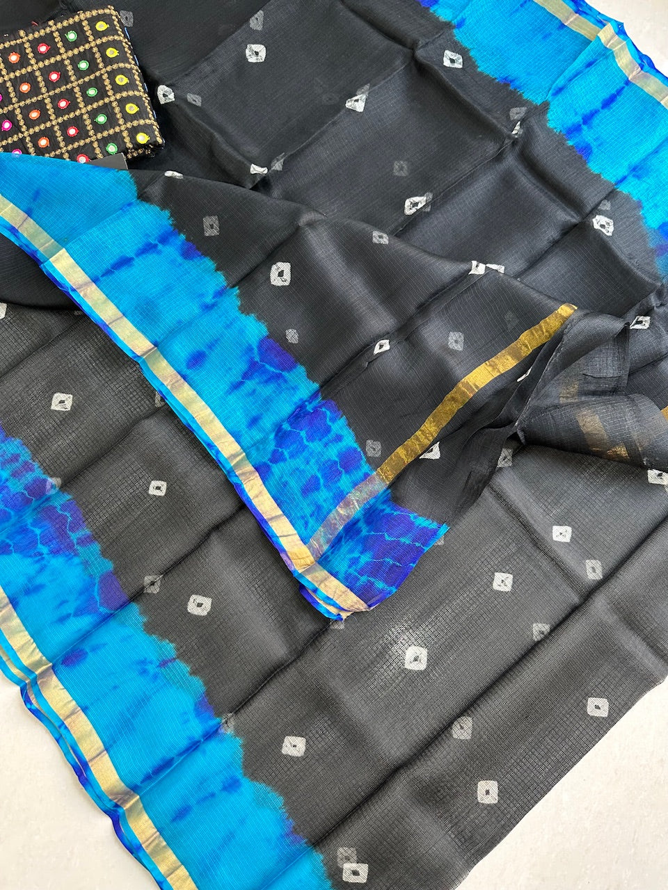 Pure Hand Tye N Dye Kota Silk Saree