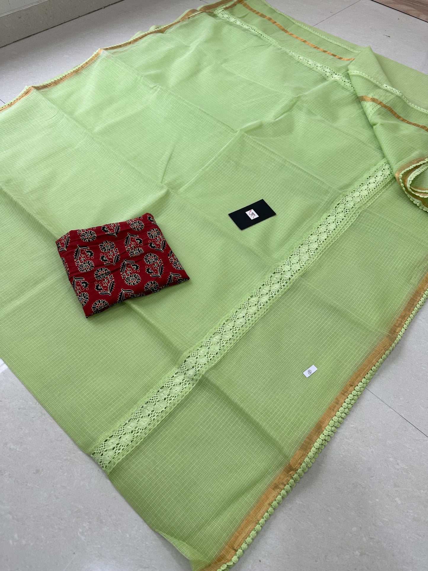 Pure Single Dyed Kota Cotton Doria Saree