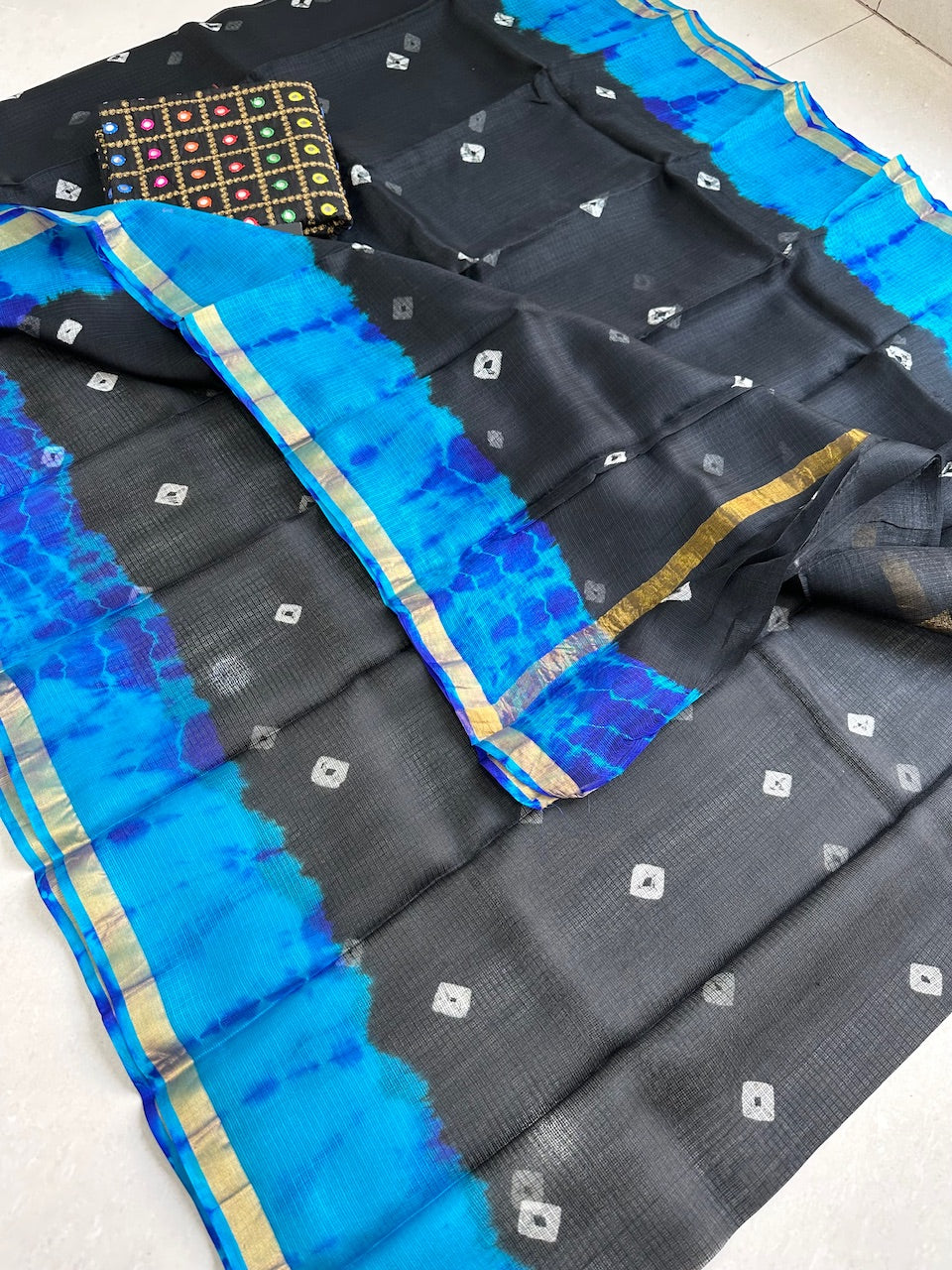 Pure Hand Tye N Dye Kota Silk Saree