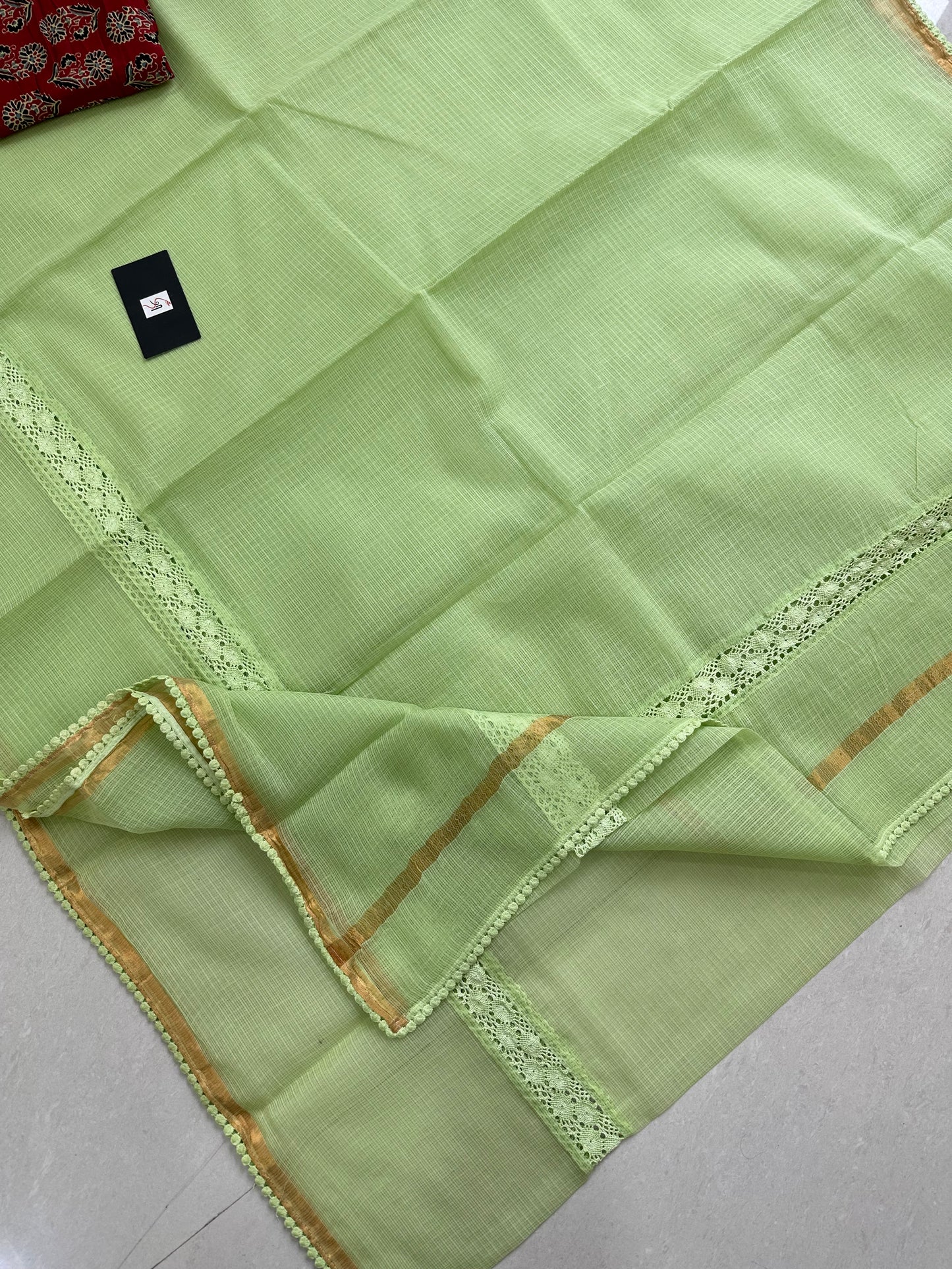 Pure Single Dyed Kota Cotton Doria Saree