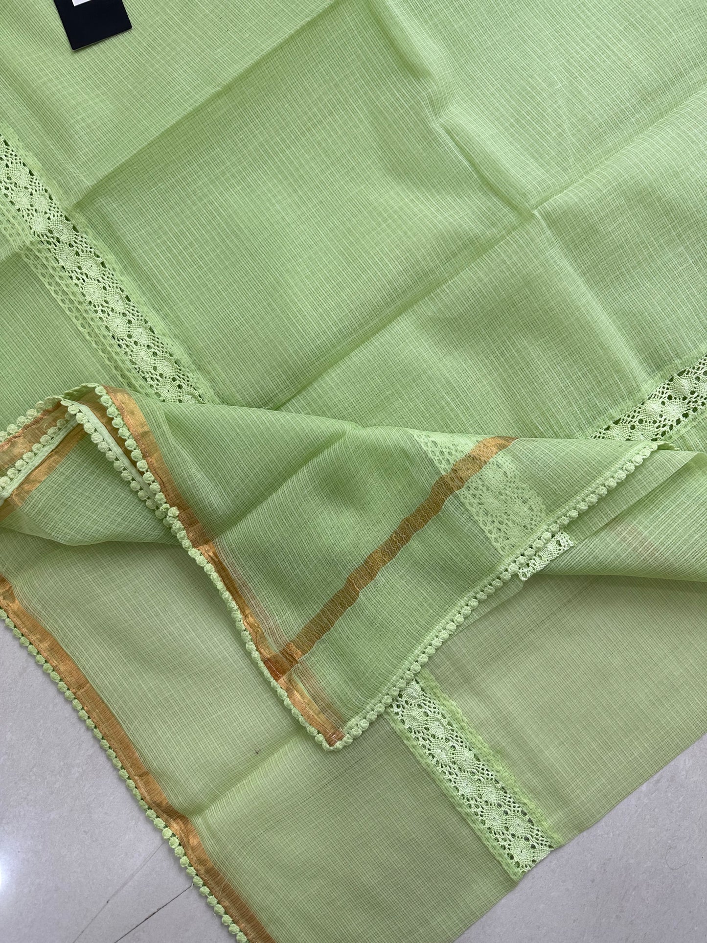 Pure Single Dyed Kota Cotton Doria Saree