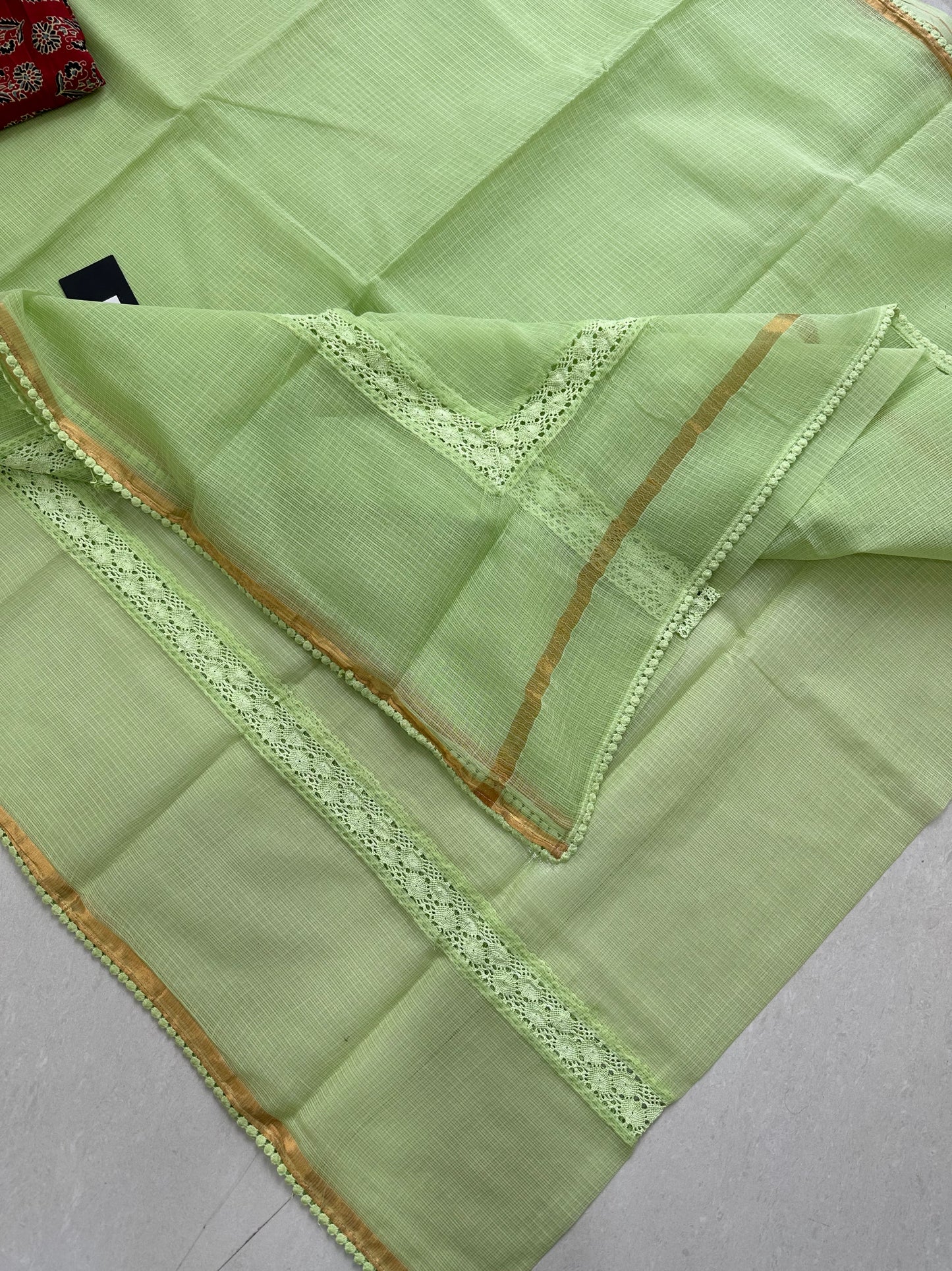 Pure Single Dyed Kota Cotton Doria Saree