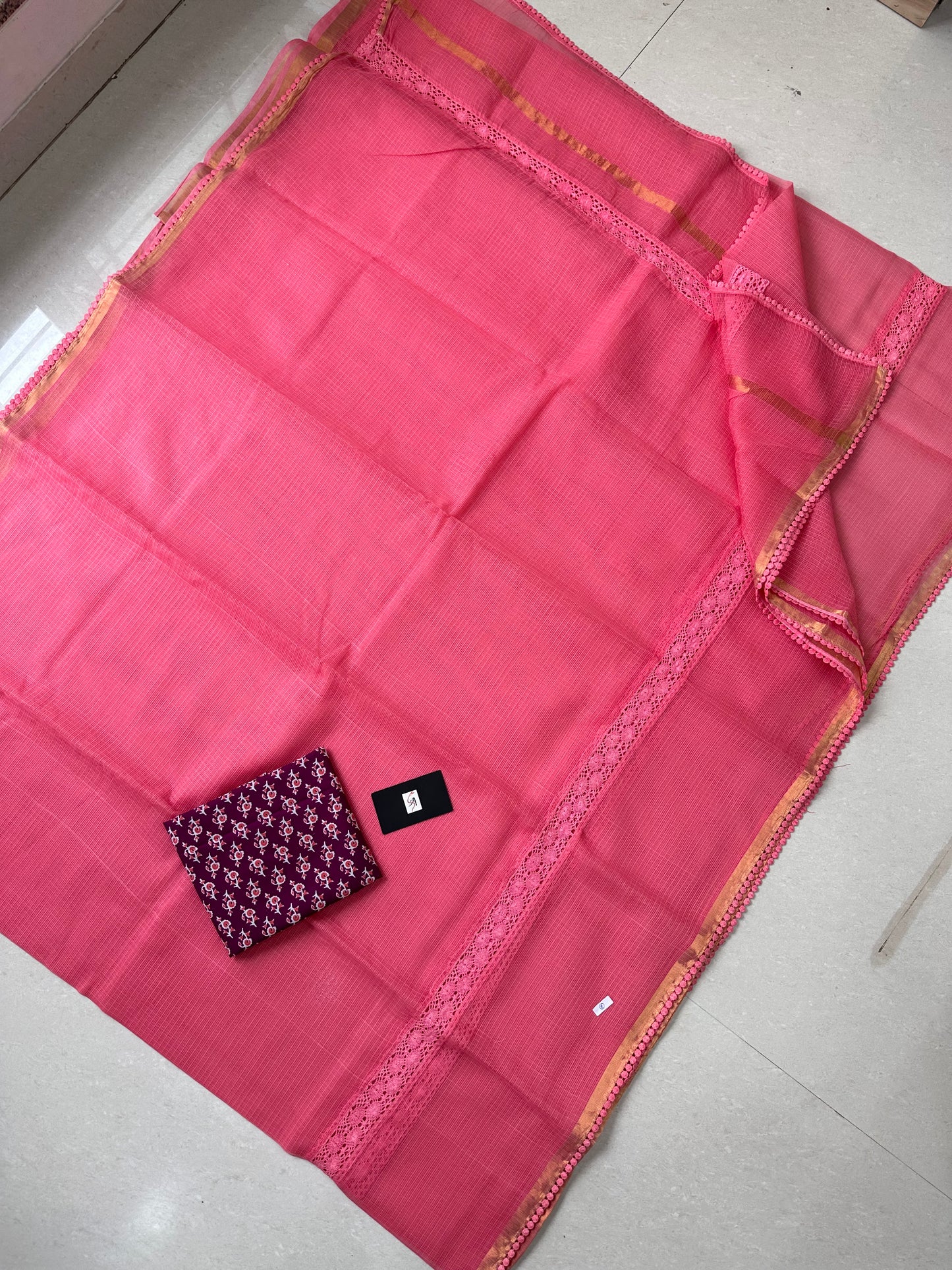 Pure Single Dyed Kota Cotton Doria Saree