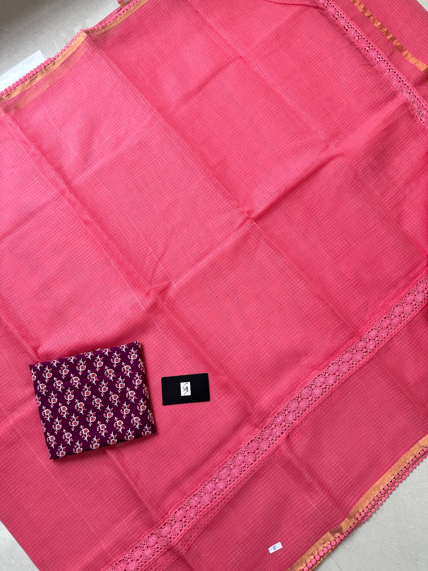 Pure Single Dyed Kota Cotton Doria Saree