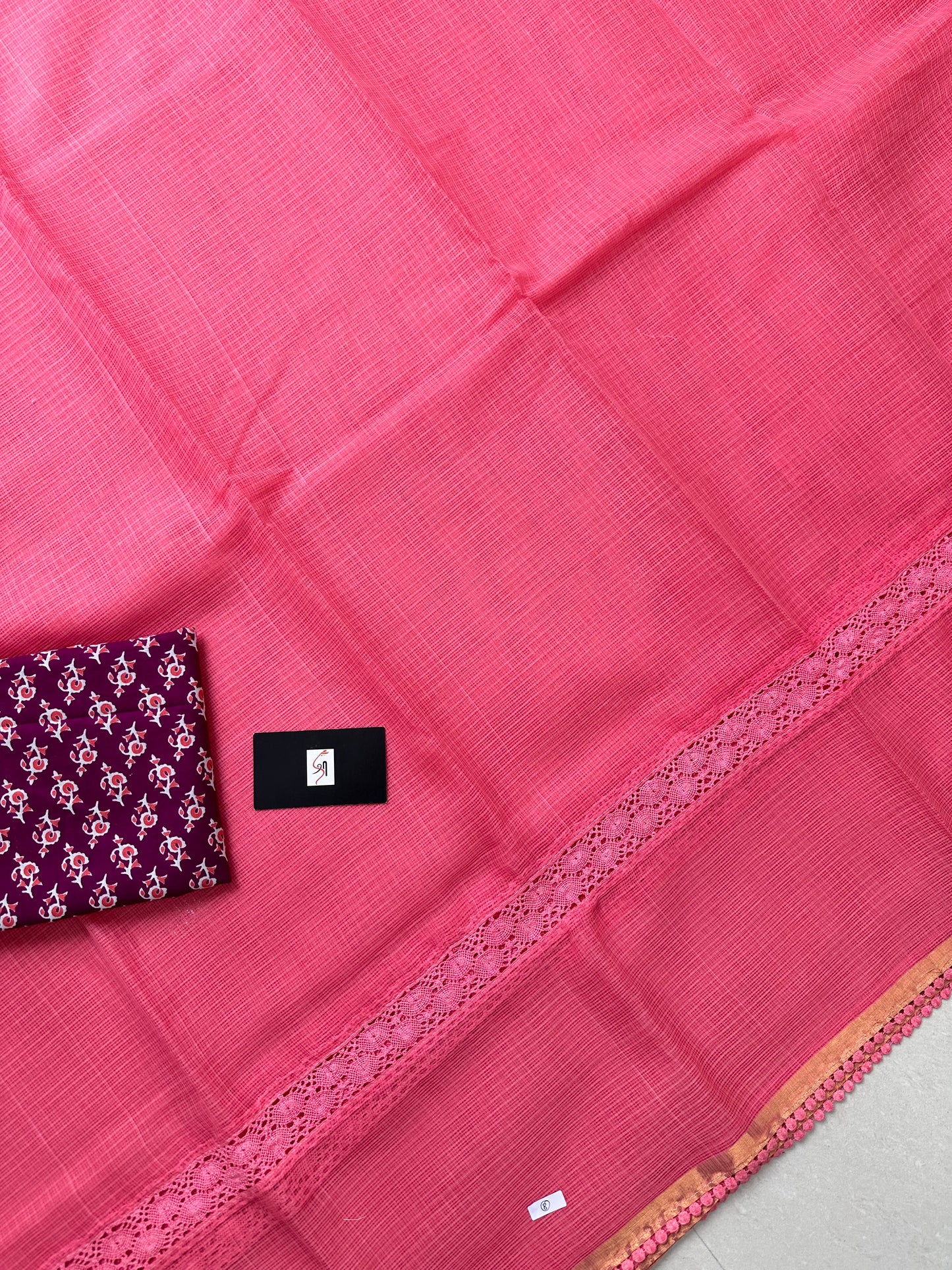 Pure Single Dyed Kota Cotton Doria Saree