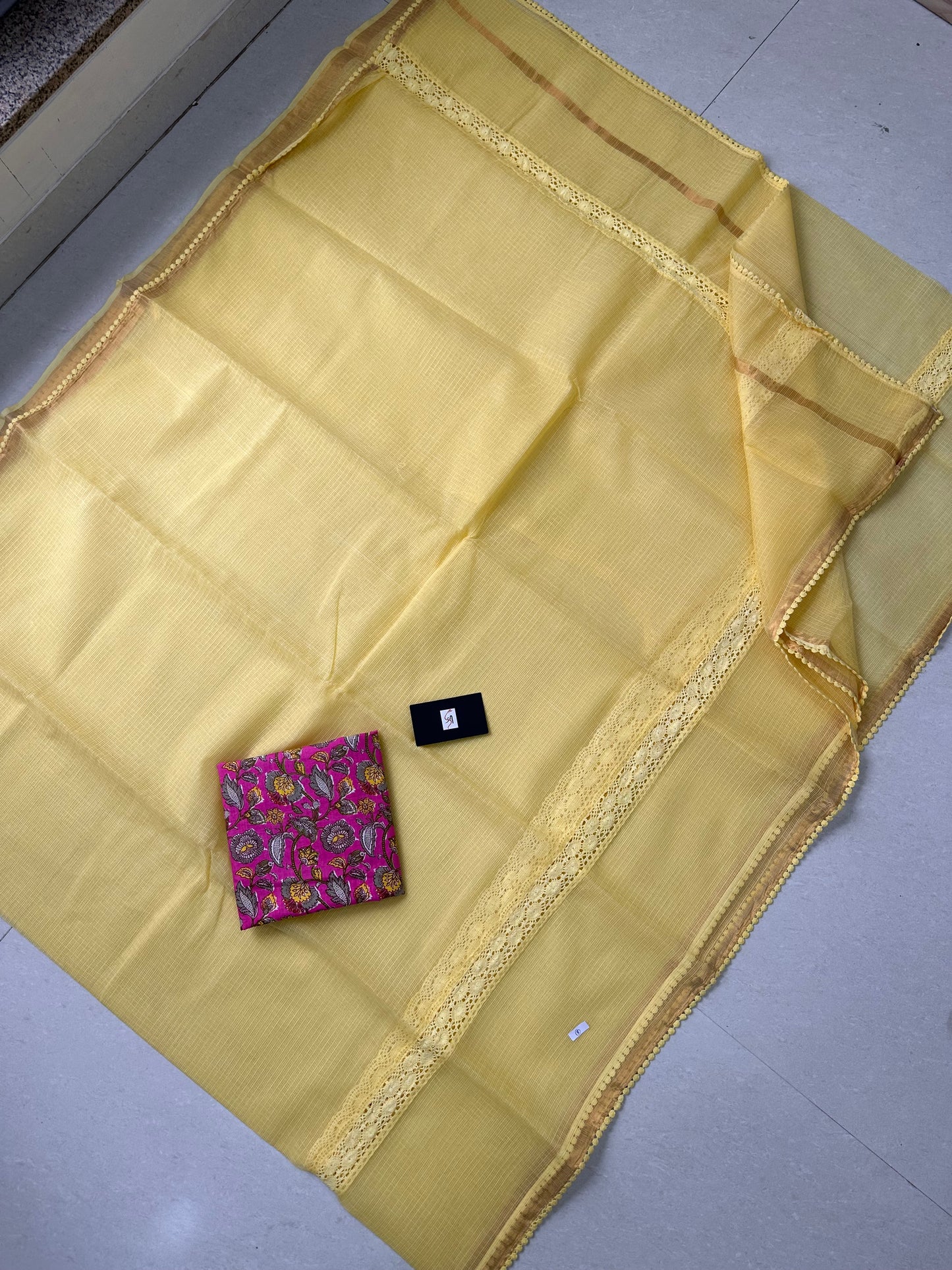 Pure Single Dyed Kota Cotton Doria Saree