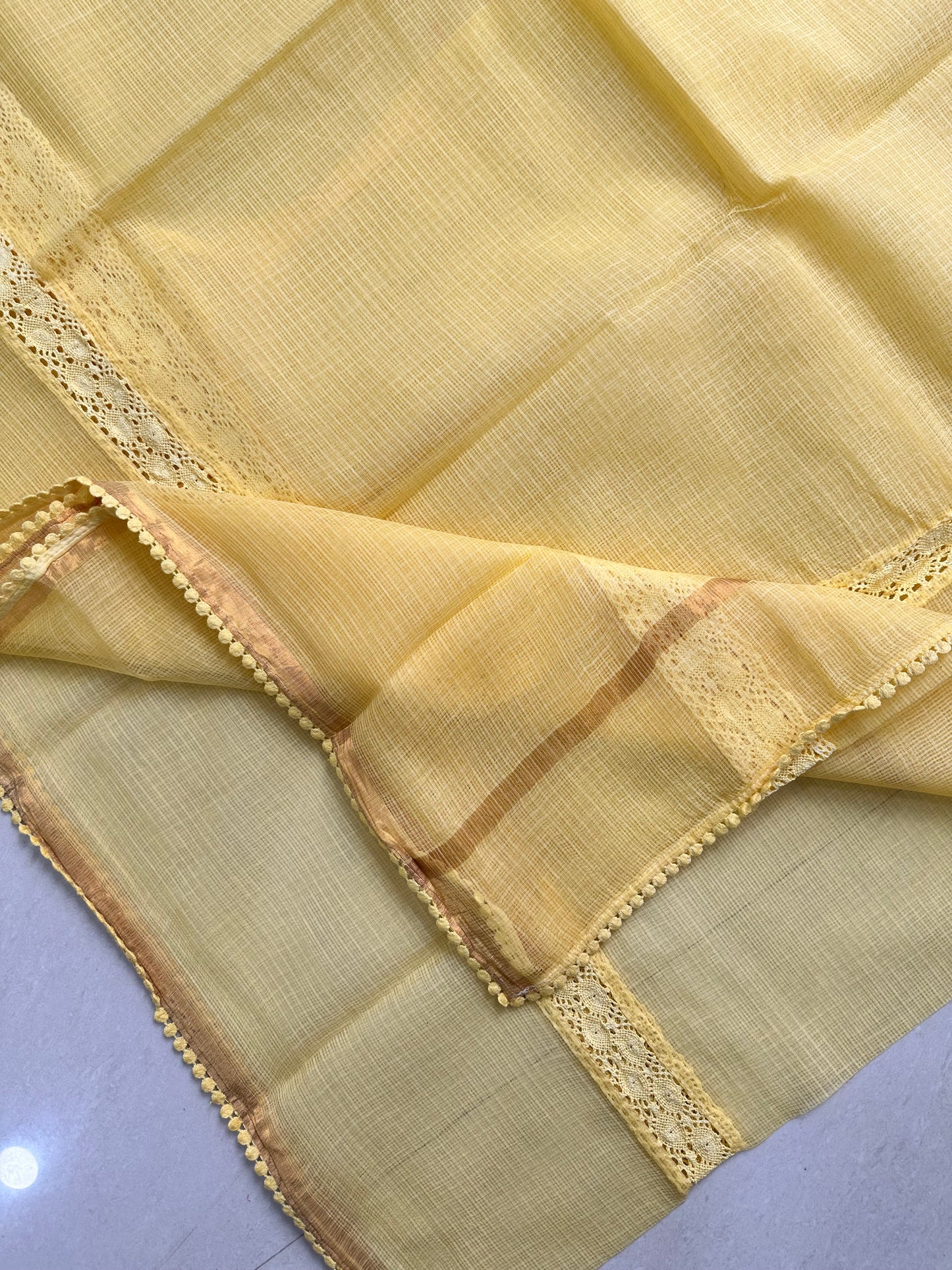 Pure Single Dyed Kota Cotton Doria Saree