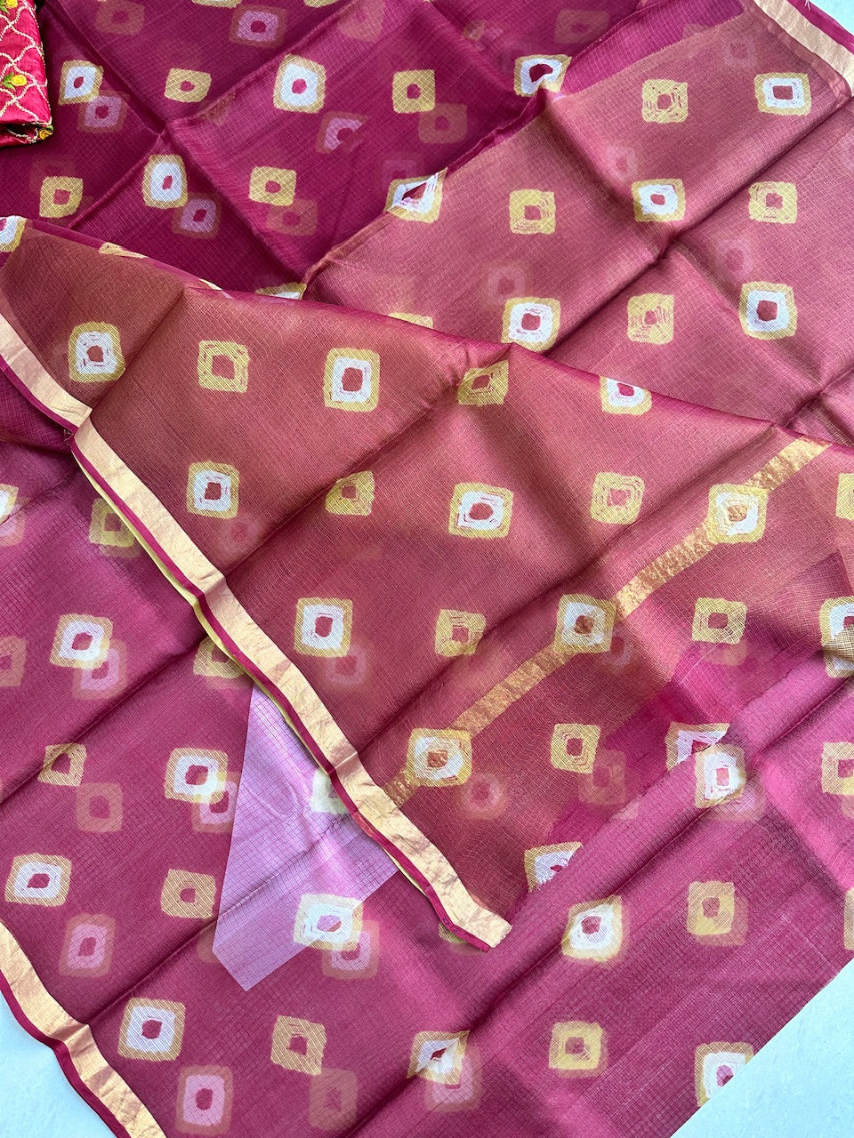 Pure Hand Tye n Dye  Kota Silk Saree