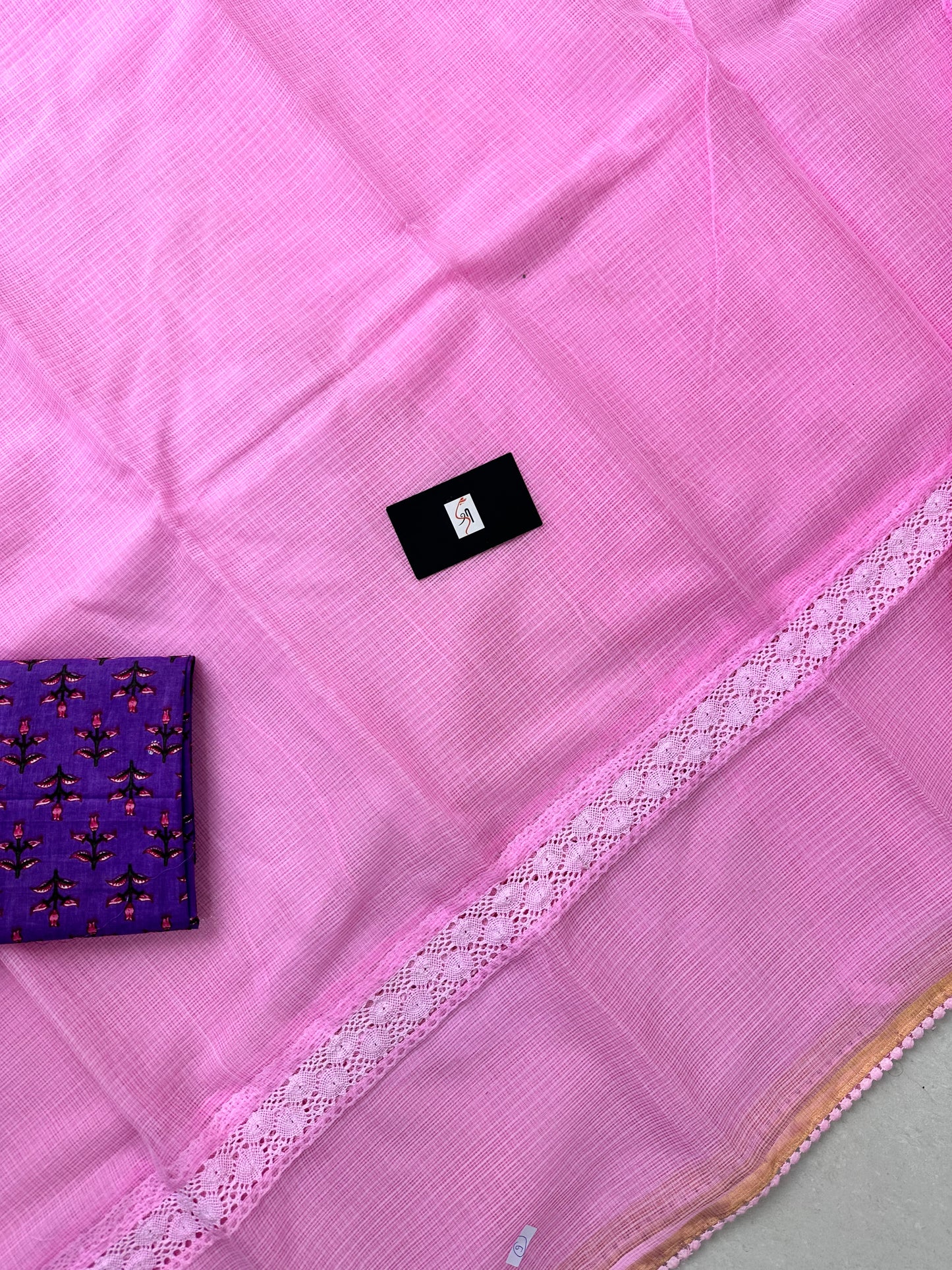 Pure Single Dyed Kota Cotton Doria Saree