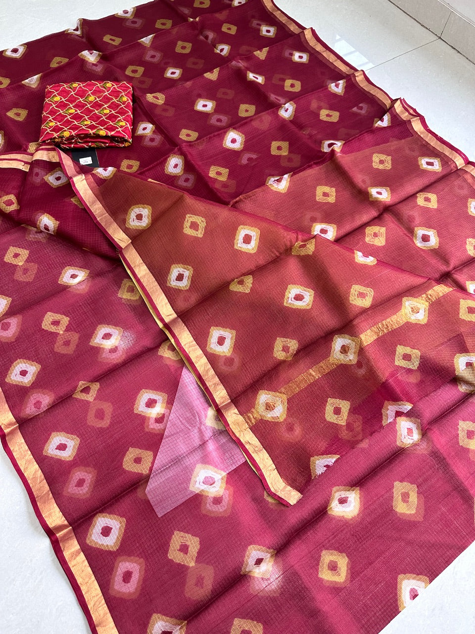 Pure Hand Tye n Dye  Kota Silk Saree