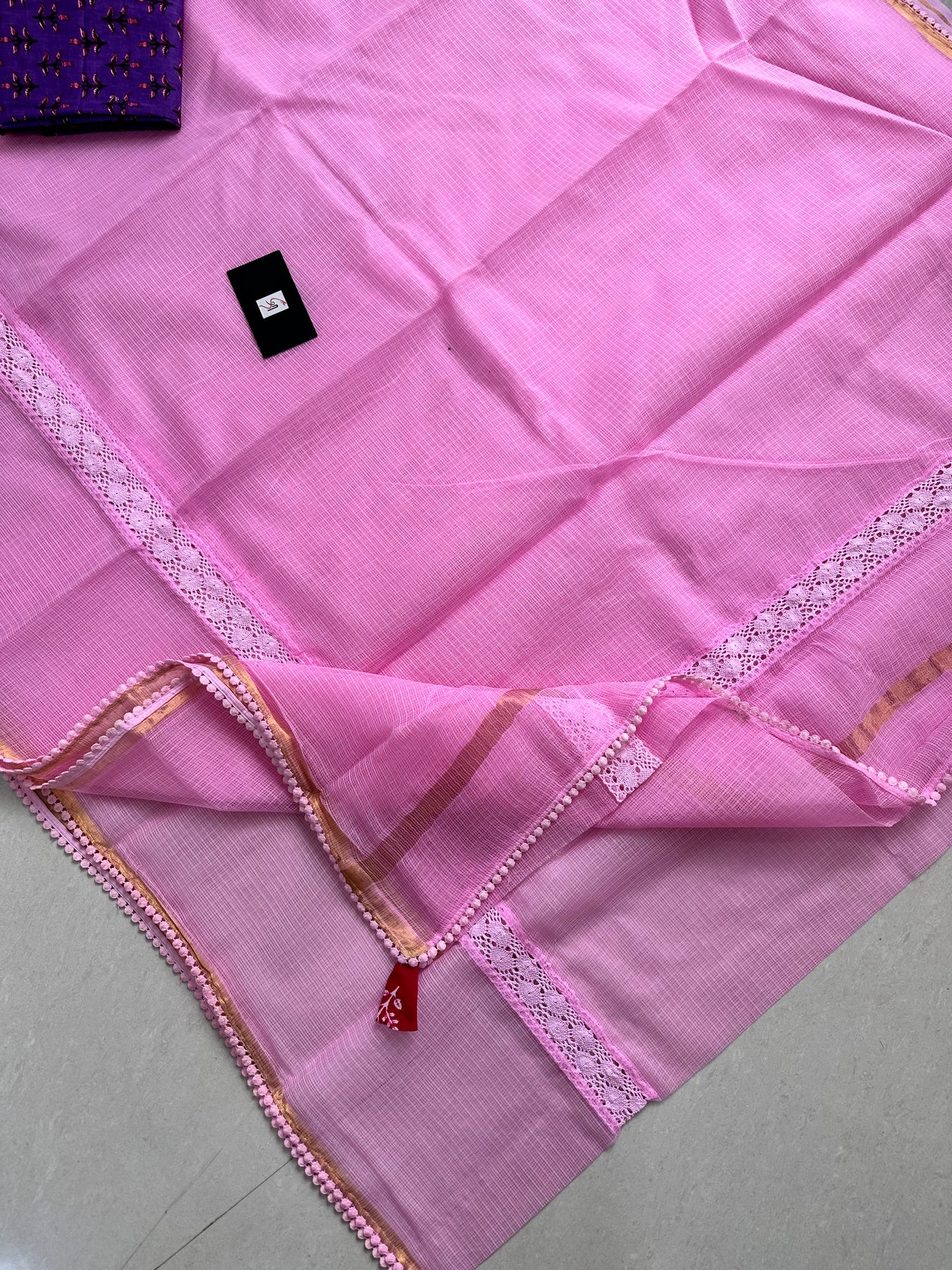 Pure Single Dyed Kota Cotton Doria Saree