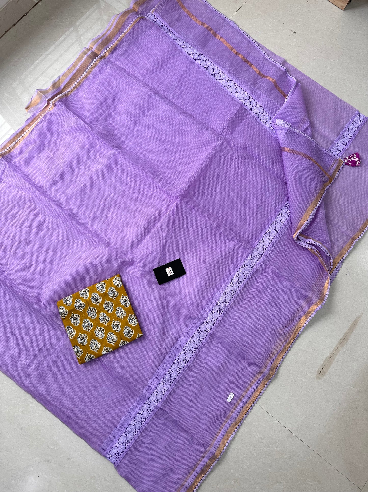 Pure Single Dyed Kota Cotton Doria Saree