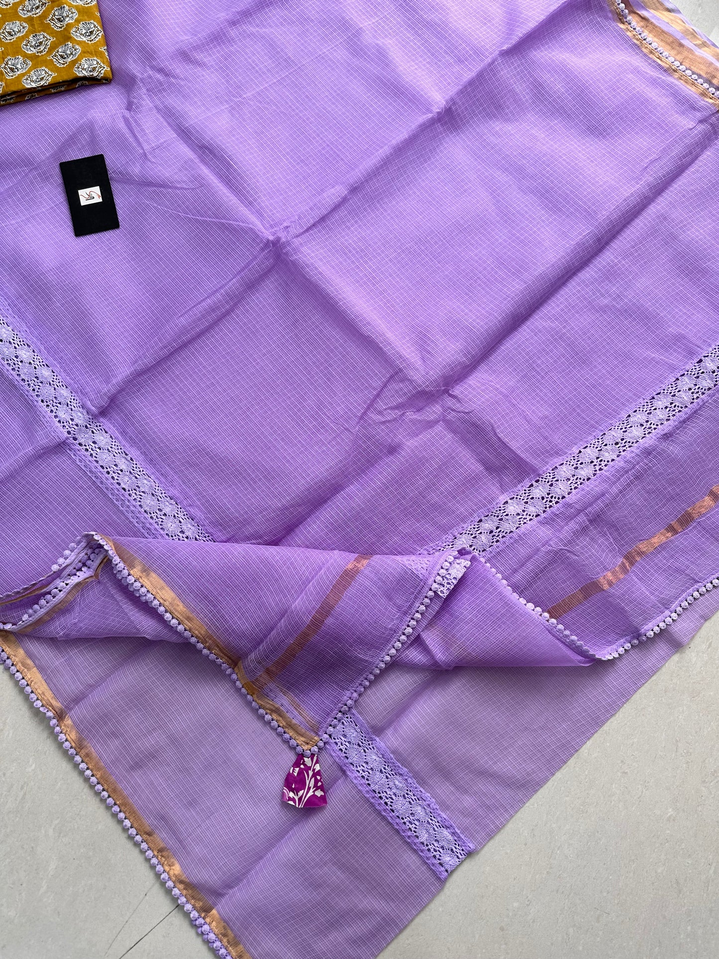 Pure Single Dyed Kota Cotton Doria Saree