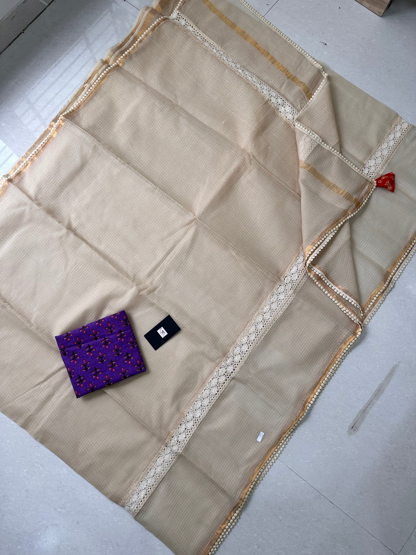 Pure Single Dyed Kota Cotton Doria Saree