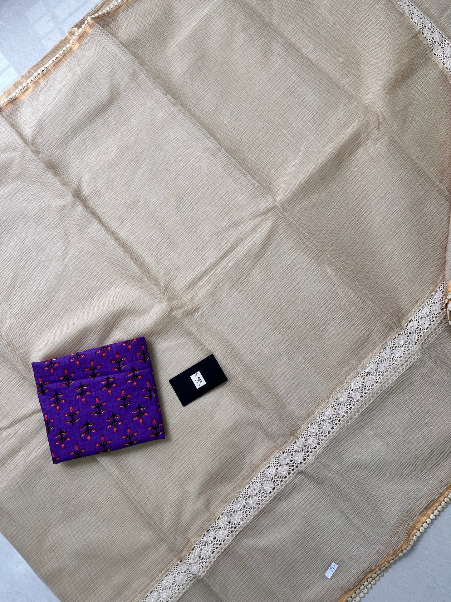 Pure Single Dyed Kota Cotton Doria Saree