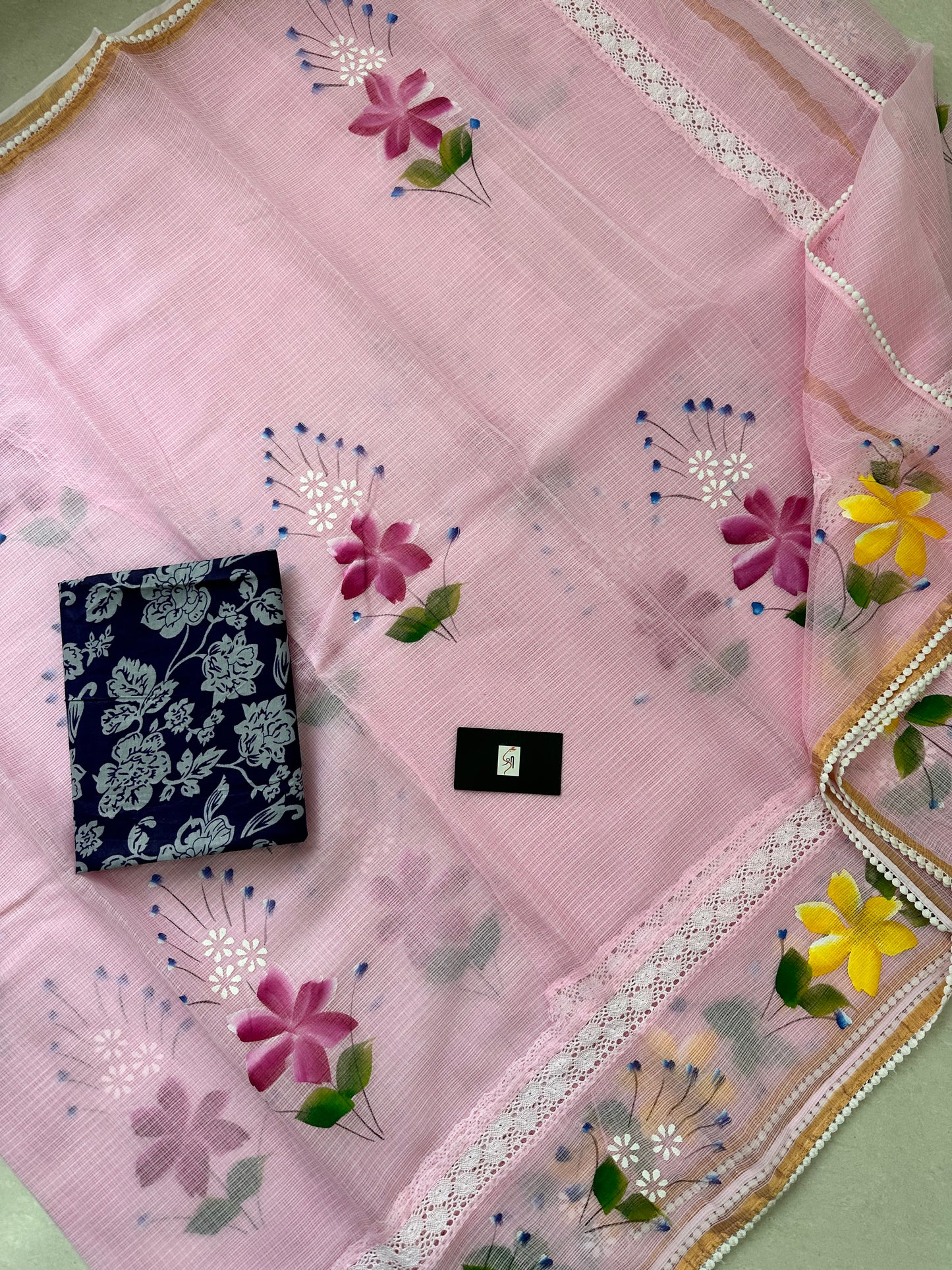 Handpainted Pure Kota Cotton Doria Saree