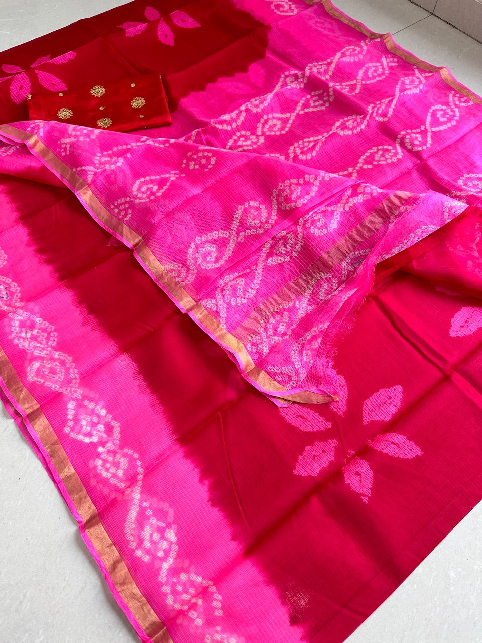 Pure Hand Tye n Dye Kota Silk Saree