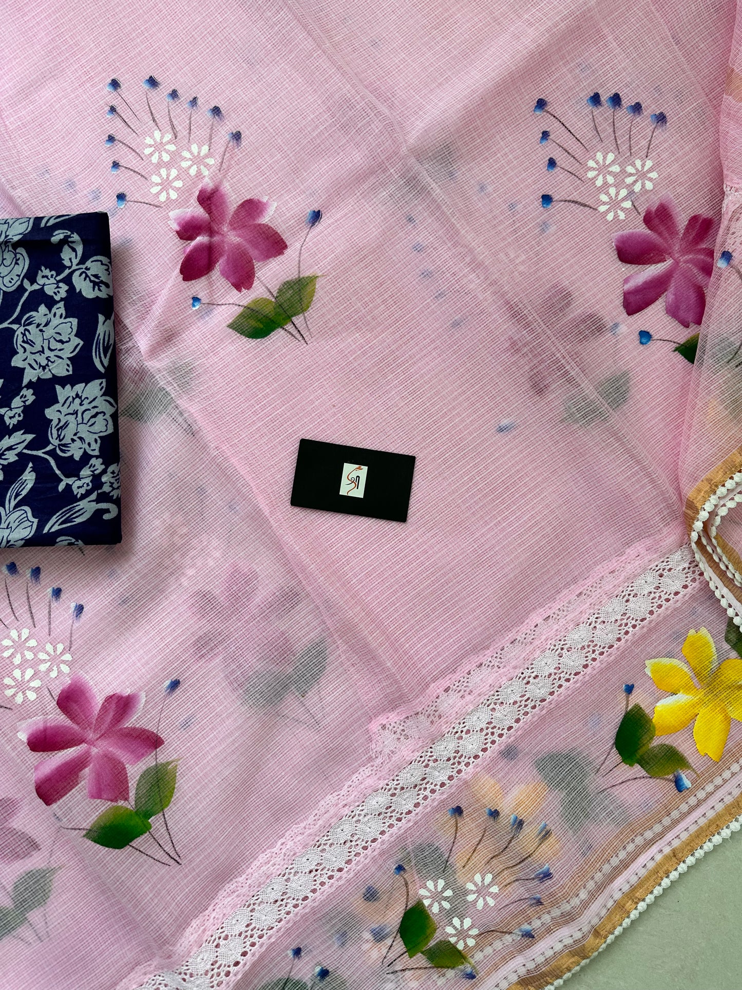 Handpainted Pure Kota Cotton Doria Saree