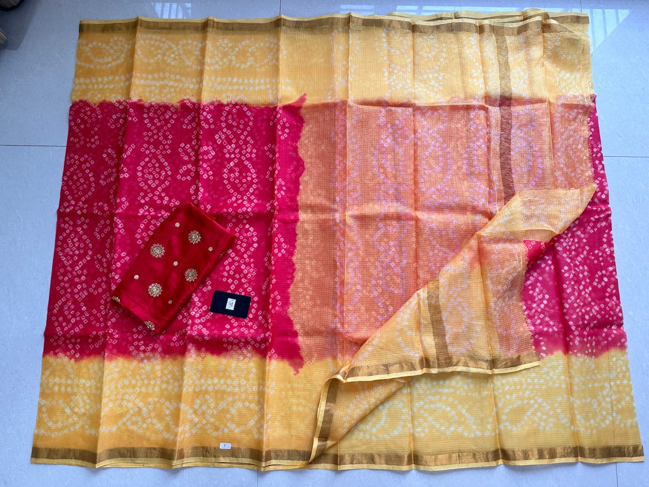 Pure Hand Tye n Dye Kota Silk Saree