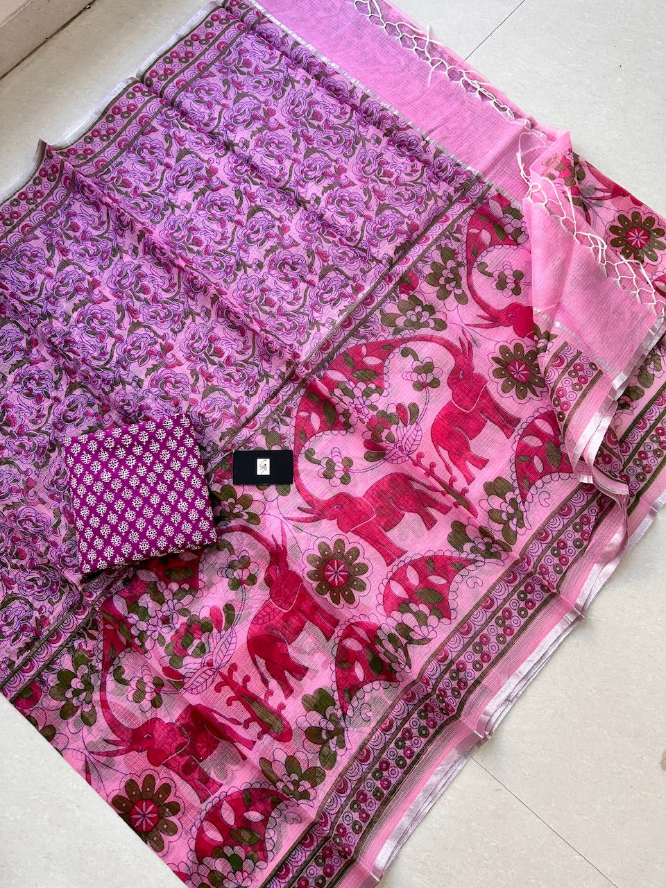 Digital Printed Kota Cotton Doria Saree