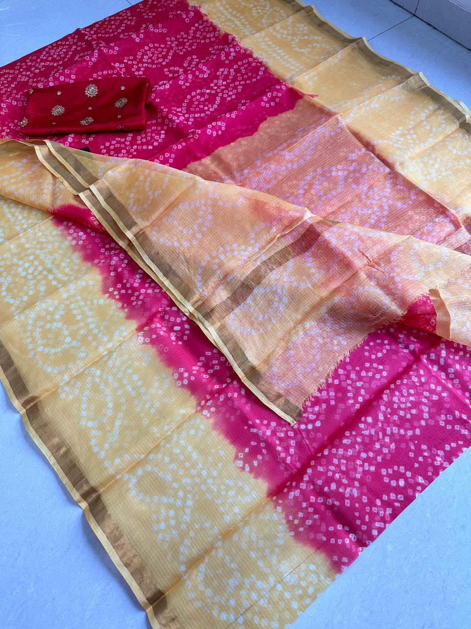 Pure Hand Tye n Dye Kota Silk Saree