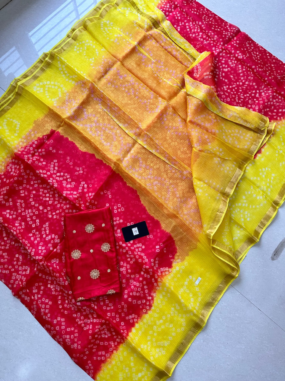 Pure Hand Tye N Dye Kota Silk Saree