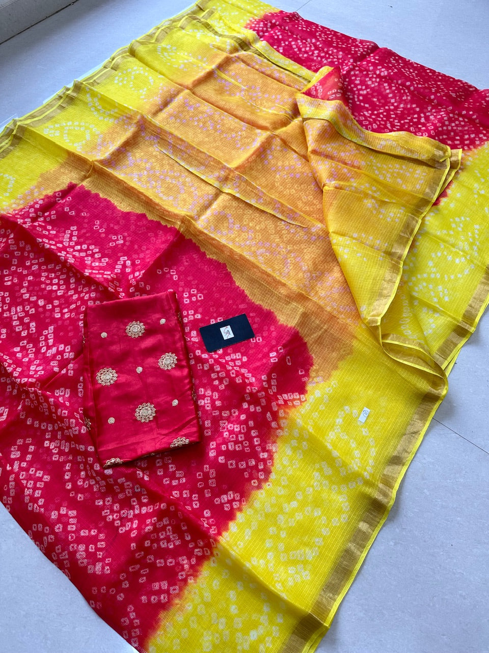 Pure Hand Tye N Dye Kota Silk Saree