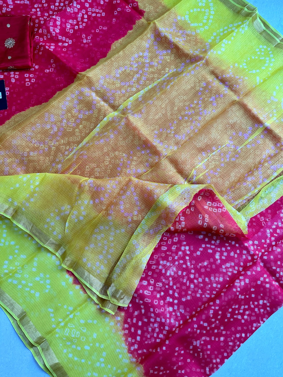 Pure Hand Tye N Dye Kota Silk Saree