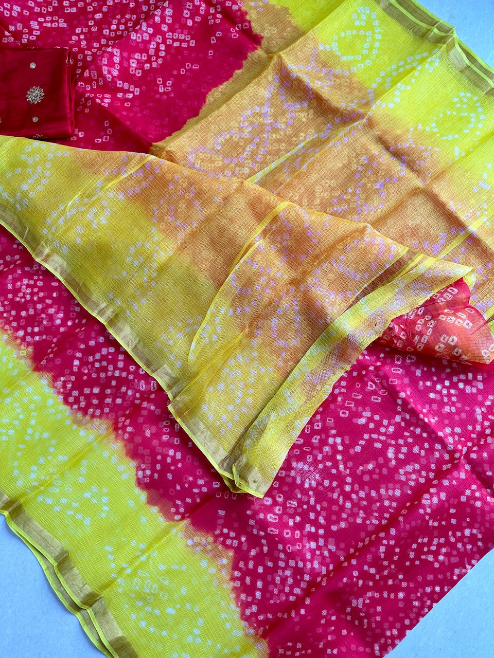 Pure Hand Tye N Dye Kota Silk Saree