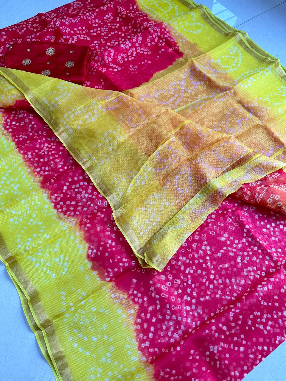 Pure Hand Tye N Dye Kota Silk Saree