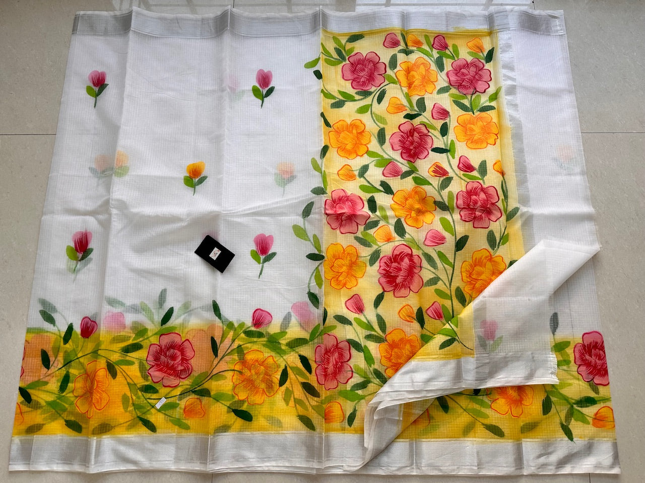 Handpainted Kota Cotton Doria Saree