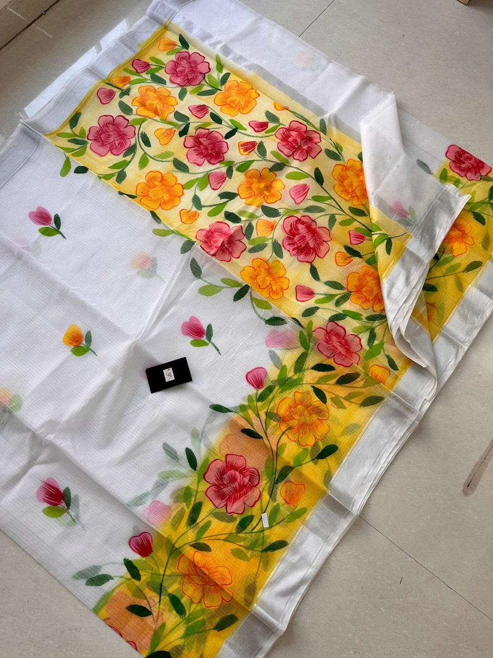 Handpainted Kota Cotton Doria Saree