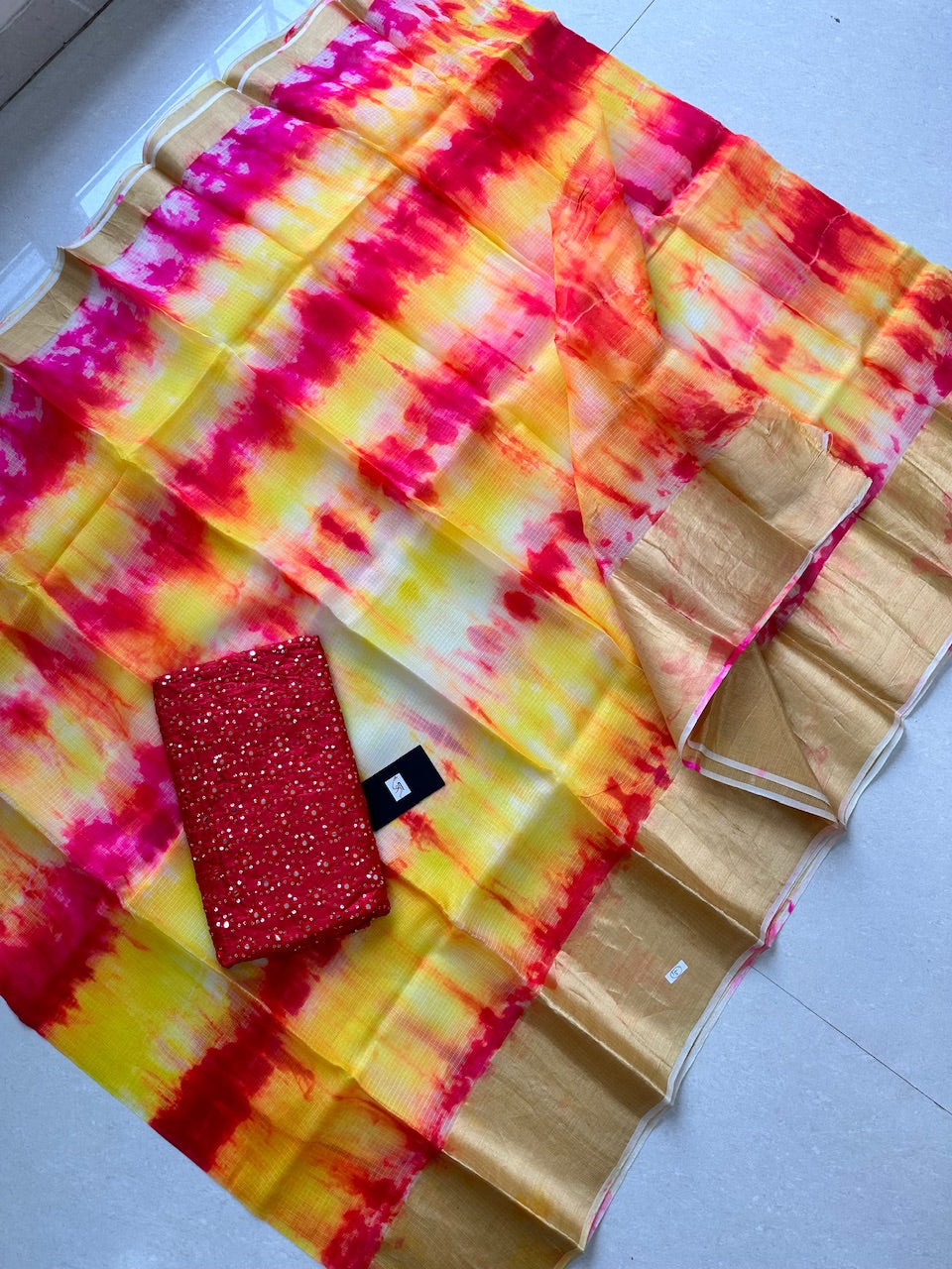 Pure Hand Tye n Dye Kota Silk Saree