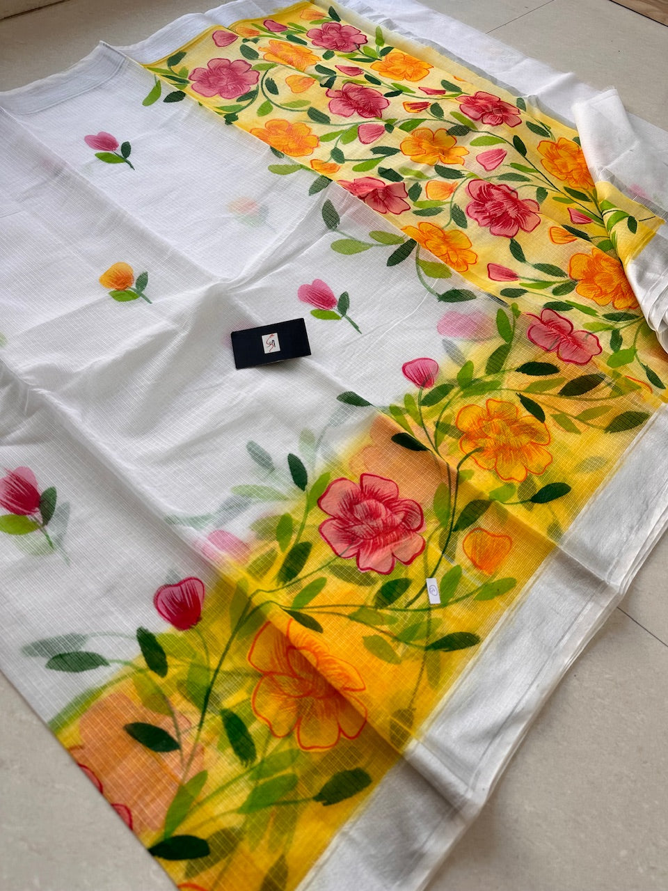 Handpainted Kota Cotton Doria Saree