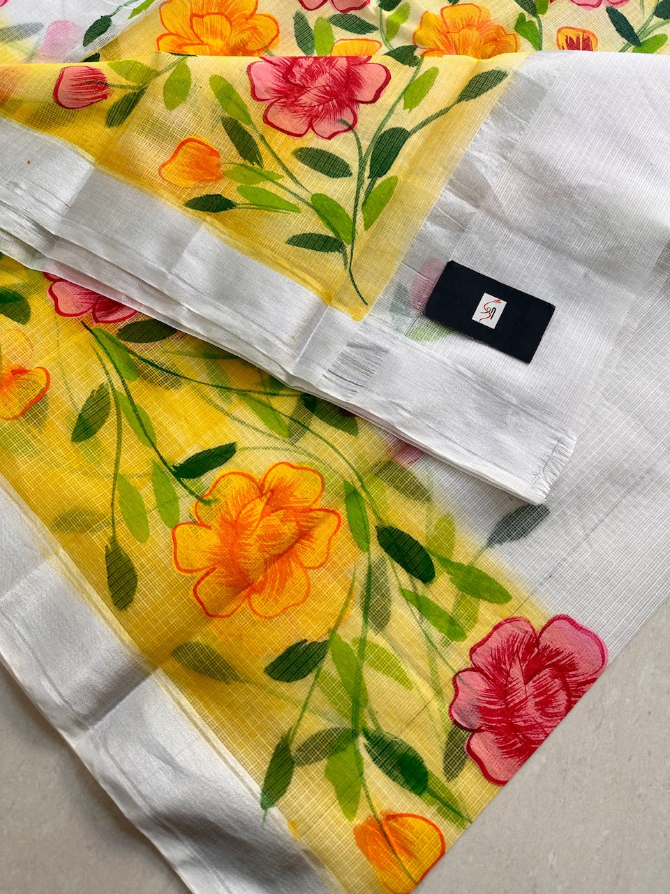 Handpainted Kota Cotton Doria Saree