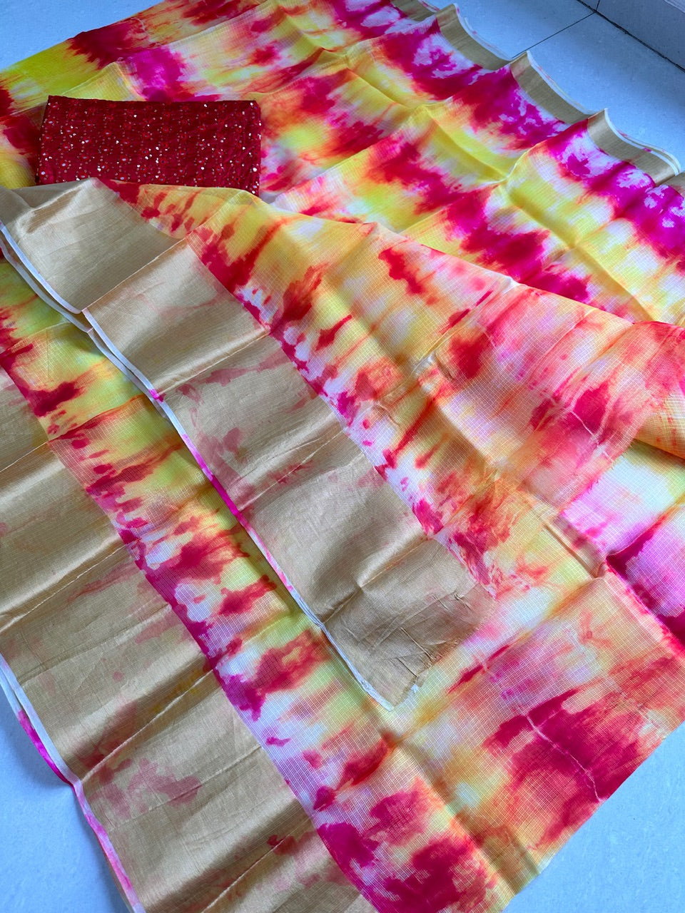 Pure Hand Tye n Dye Kota Silk Saree