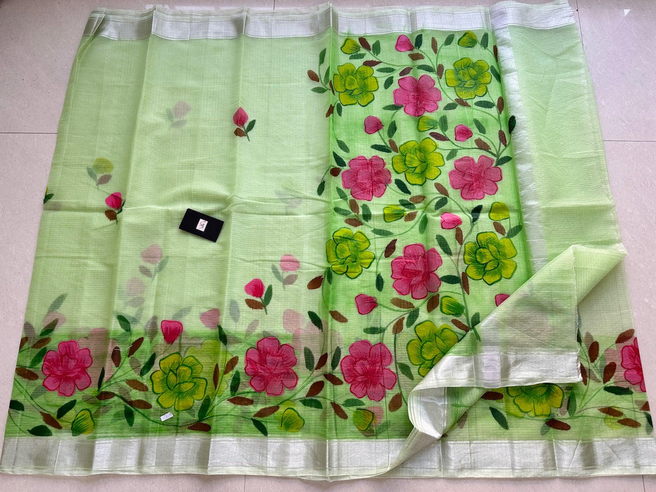 Handpainted Kota Cotton Doria Saree