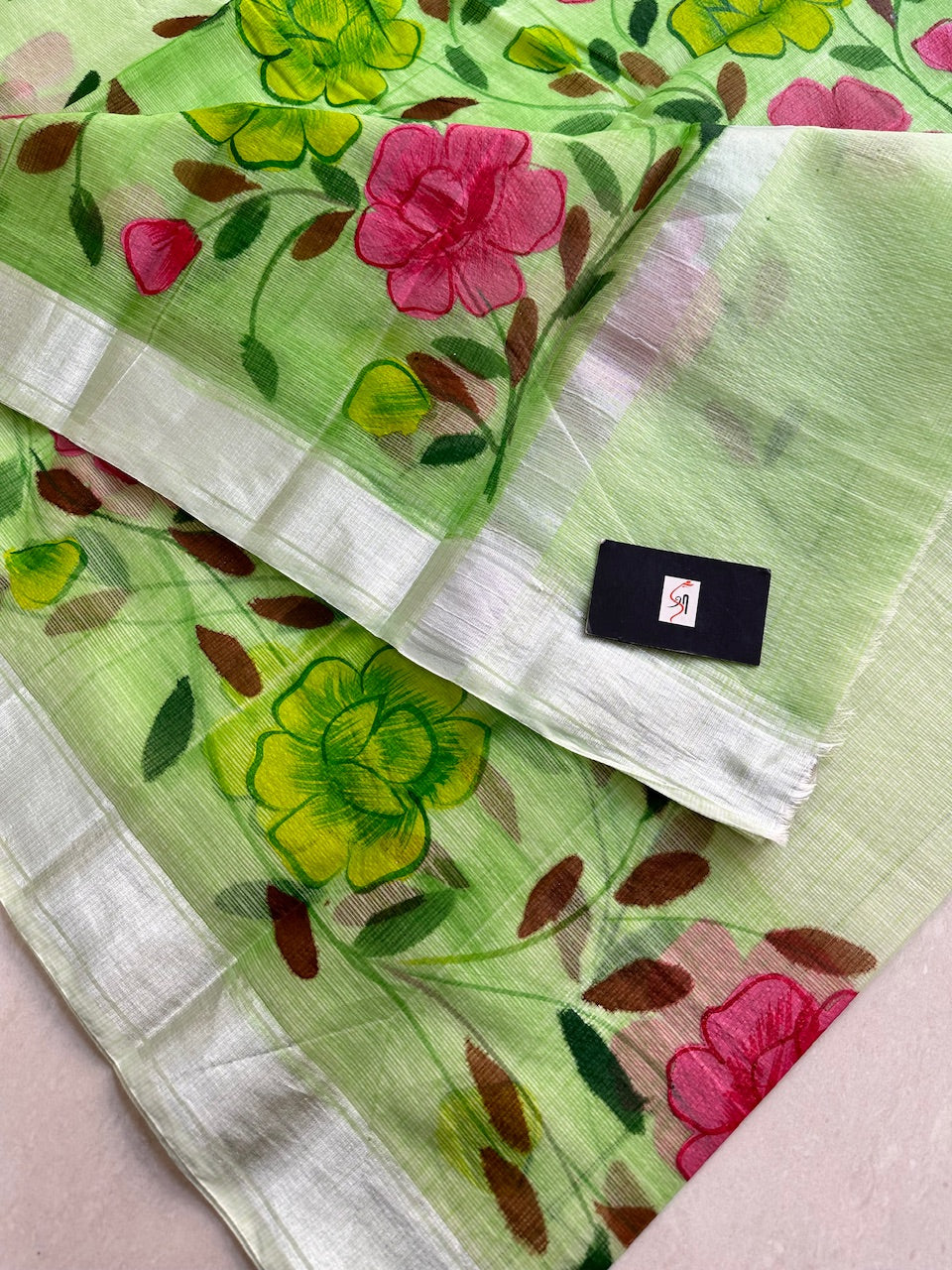 Handpainted Kota Cotton Doria Saree