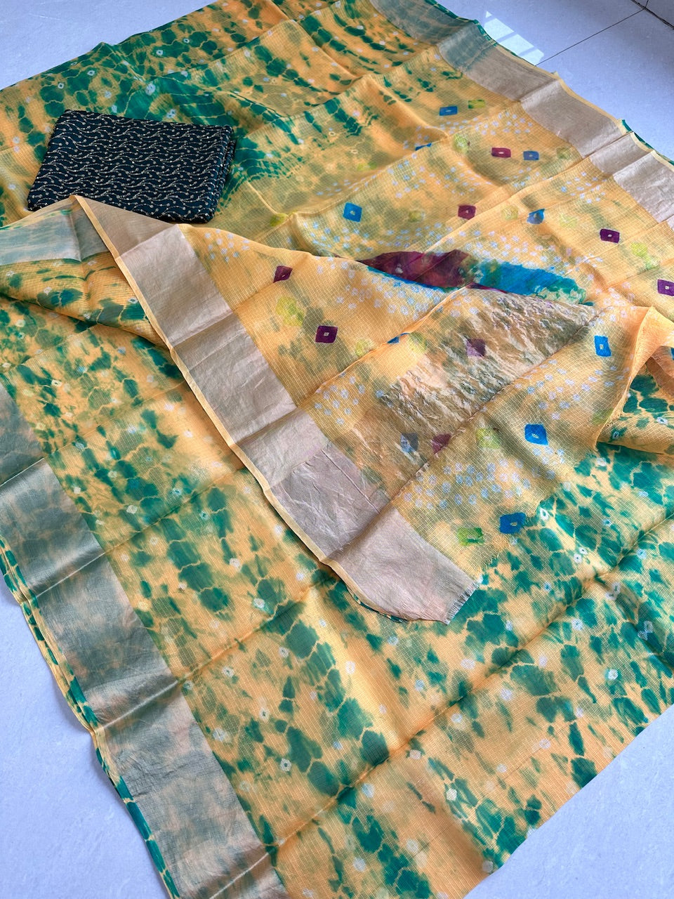 Pure Hand Tye n Dye Kota Silk Saree