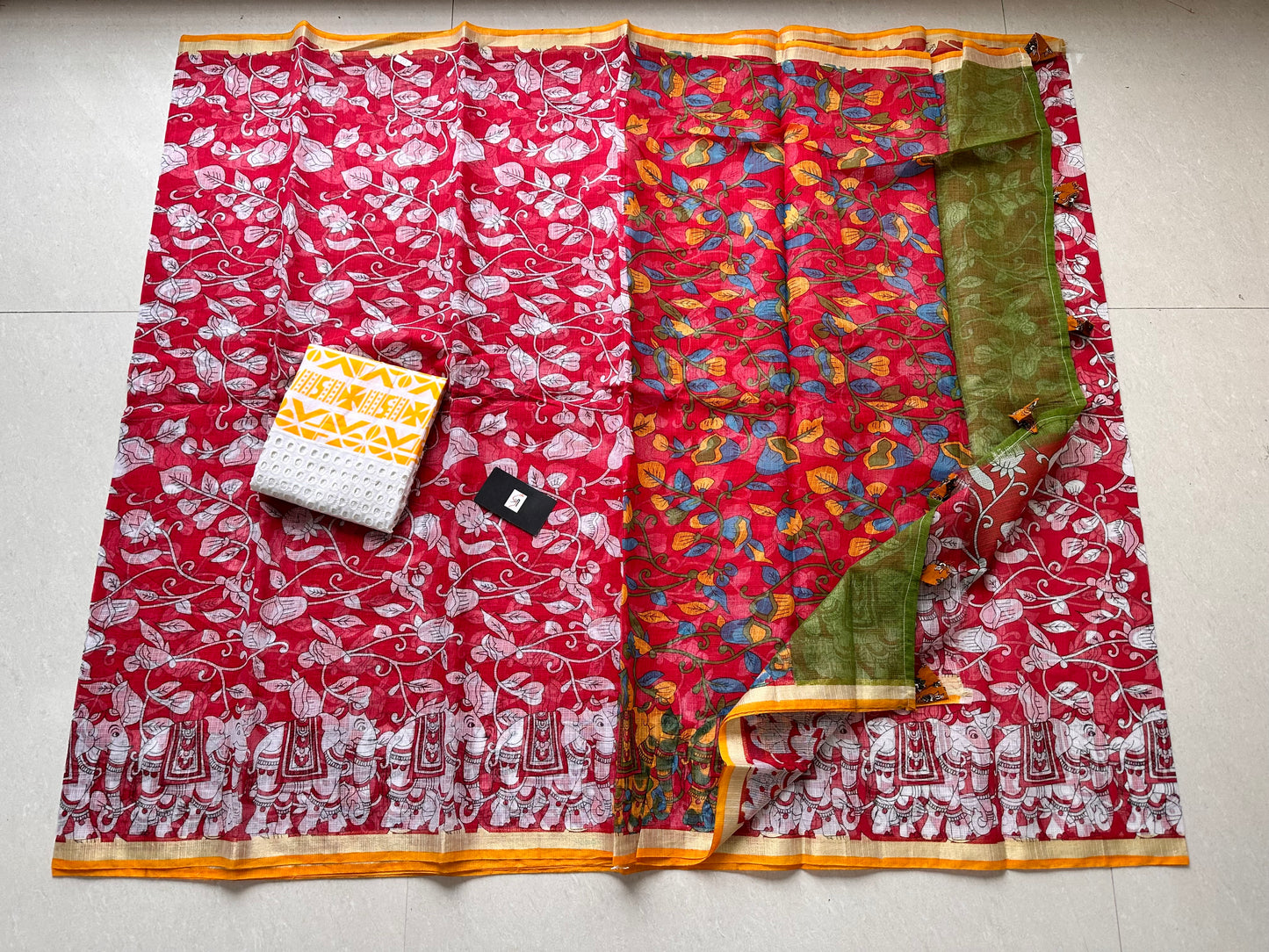 Digital Printed Kota Cotton Doria Saree