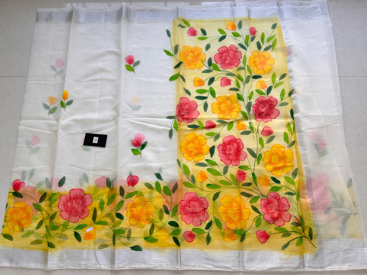 Handpainted Kota Cotton Doria Saree