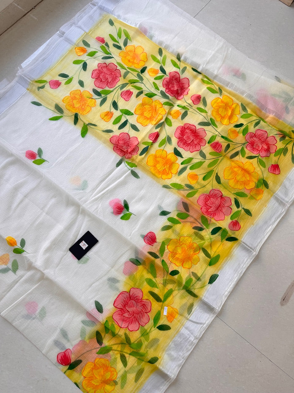 Handpainted Kota Cotton Doria Saree