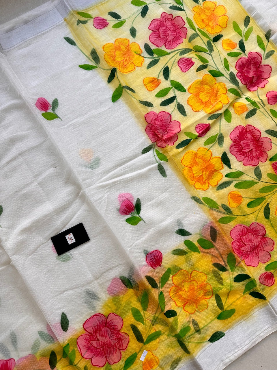 Handpainted Kota Cotton Doria Saree